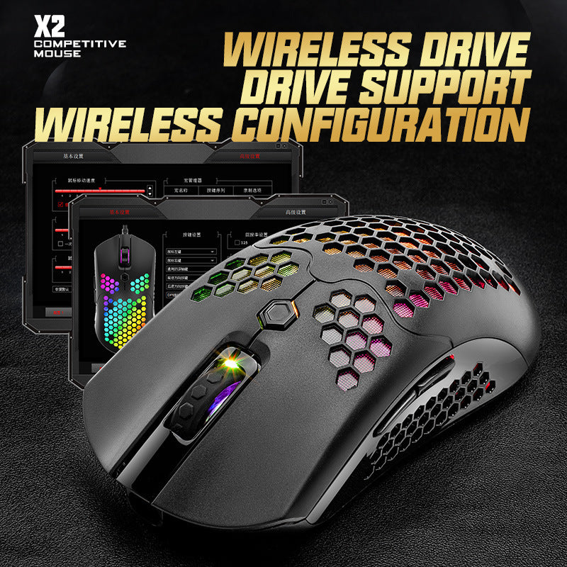 Free Wolf X2 wireless mouse RGB dual-mode game mouse