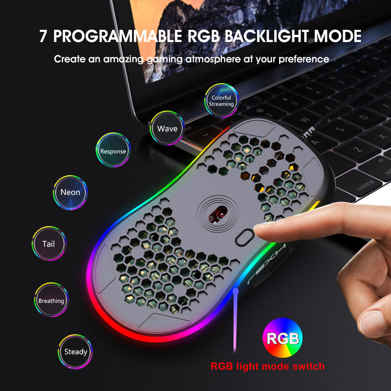 Lightweight Heat Dissipation Hole Mouse Rgb Glow