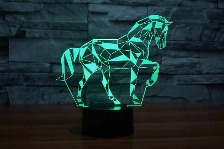 Puzzle Horse 3D Light, Colorful Touch LED Vision