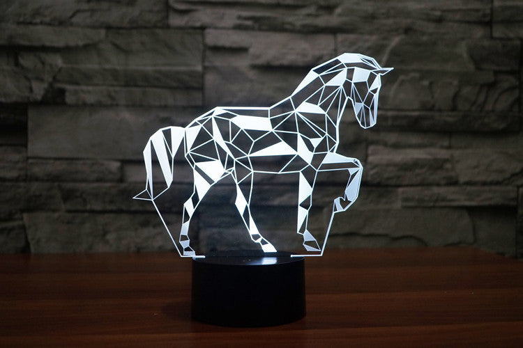 Puzzle Horse 3D Light, Colorful Touch LED Vision