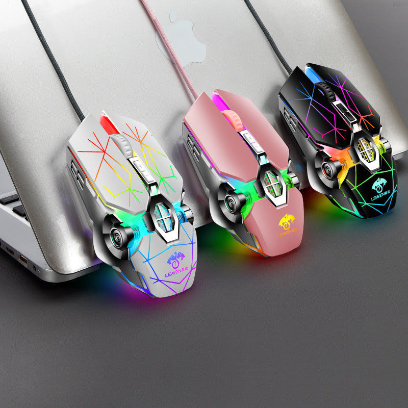 Usb Wired Computer Office Gaming Luminous Rgb Mechanical Mouse