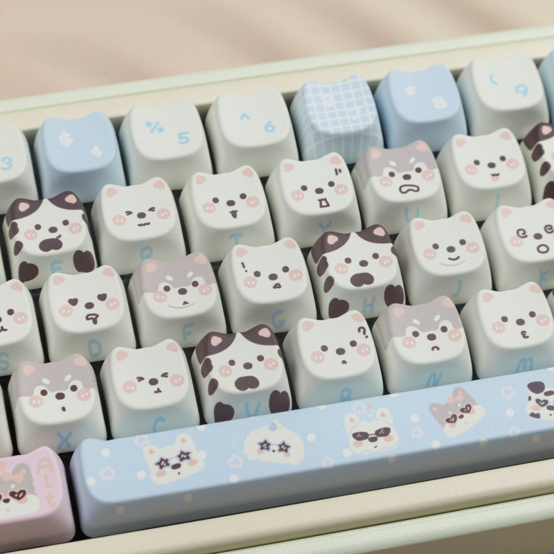 Cute Puppy Full Set PBT Sublimation Key Cap For Keyboards