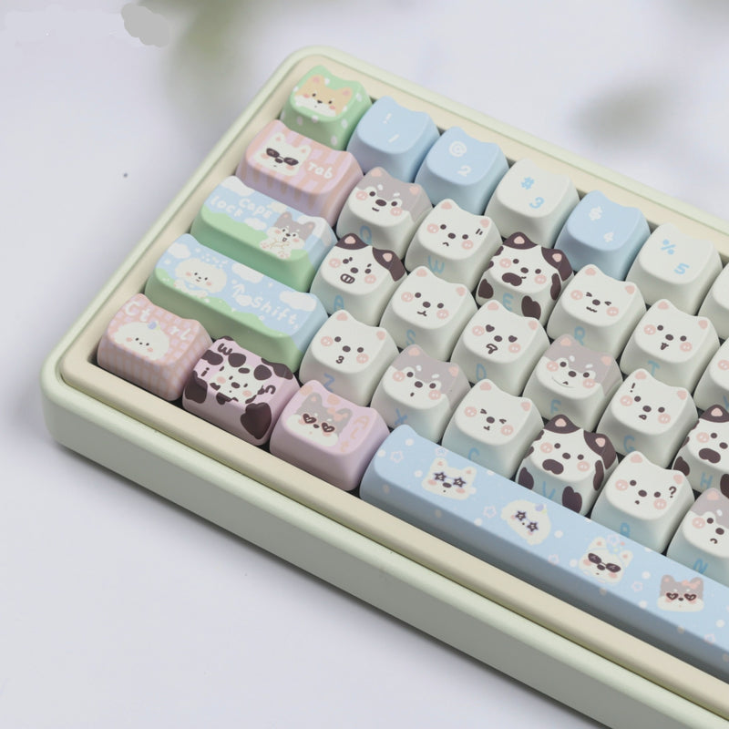 Cute Puppy Full Set PBT Sublimation Key Cap For Keyboards