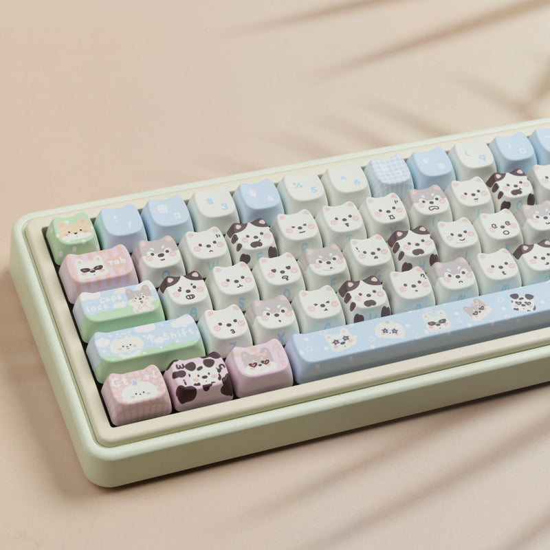 Cute Puppy Full Set PBT Sublimation Key Cap For Keyboards