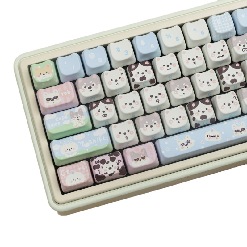 Cute Puppy Full Set PBT Sublimation Key Cap For Keyboards