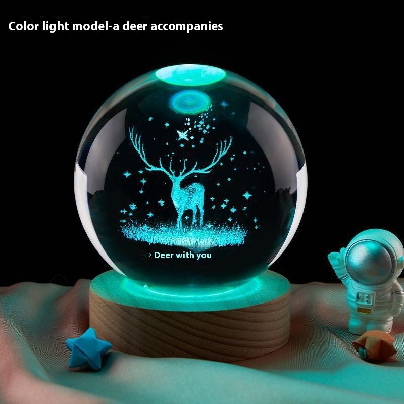 Moon Small Night Lamp Decoration Creative Crystal Ball