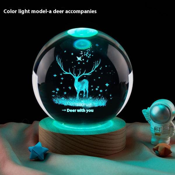 Moon Small Night Lamp Decoration Creative Crystal Ball